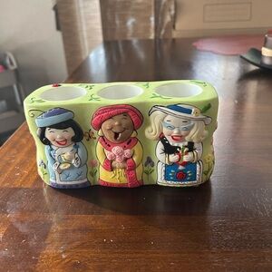 Colorful Ceramic Figurine Vase